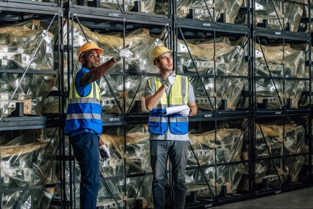 Two men Stood in Warehouse